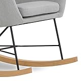 Designer Stillstuhl aus Stoff mit Armlehnen grau - 4