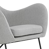 Designer Stillstuhl aus Stoff mit Armlehnen grau - 5