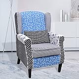 Relaxsessel vidaXL Blumen Blau & Weiß - 8