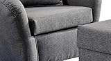 Ohrensessel mit Hocker, grau - 3