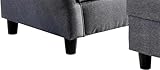 Ohrensessel mit Hocker, grau - 4