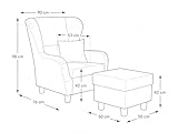 Ohrensessel mit Hocker rot - 2