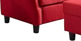 Ohrensessel mit Hocker rot - 4