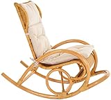 Stillstuhl LUXOR aus Rattan in der Farbe Honig mit Polsterauflage - 2
