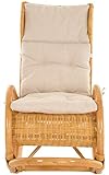 Stillstuhl LUXOR aus Rattan in der Farbe Honig mit Polsterauflage - 3
